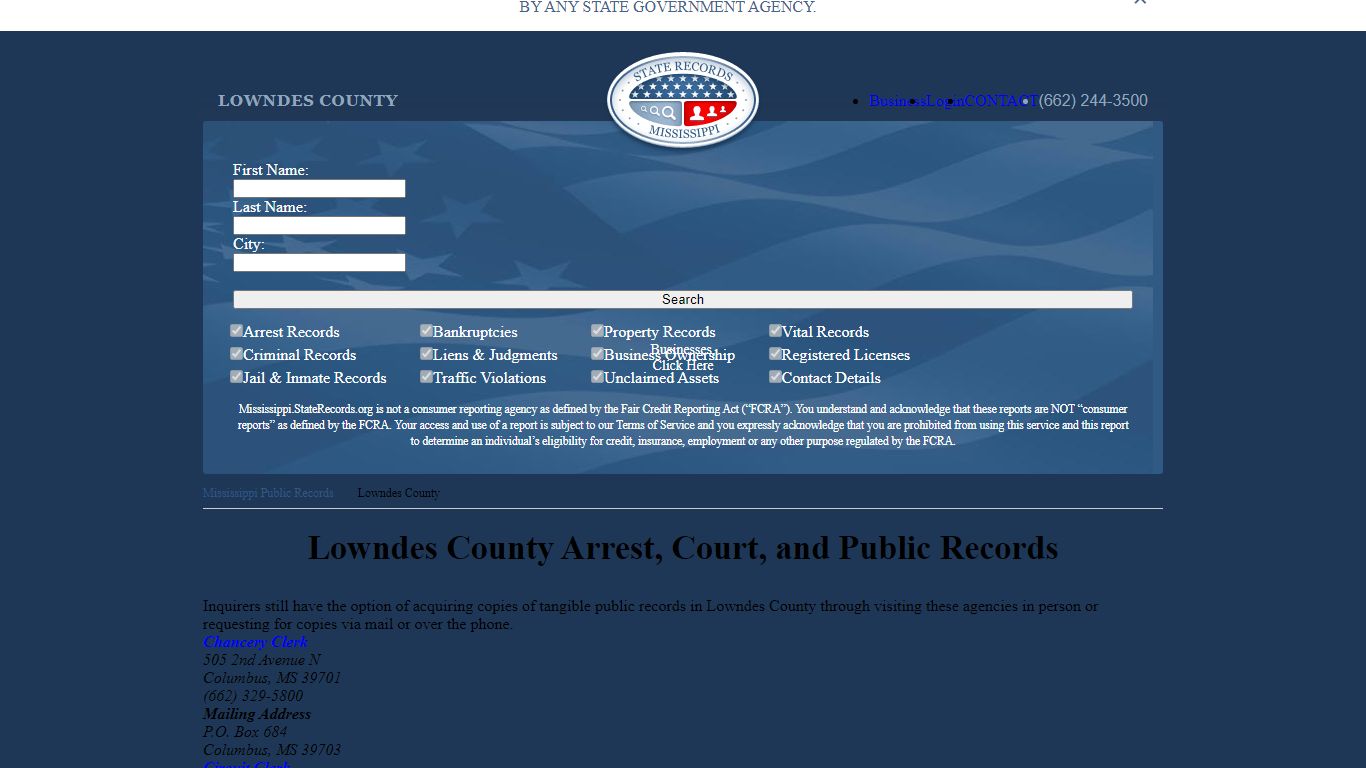 Lowndes County Arrest, Court, and Public Records